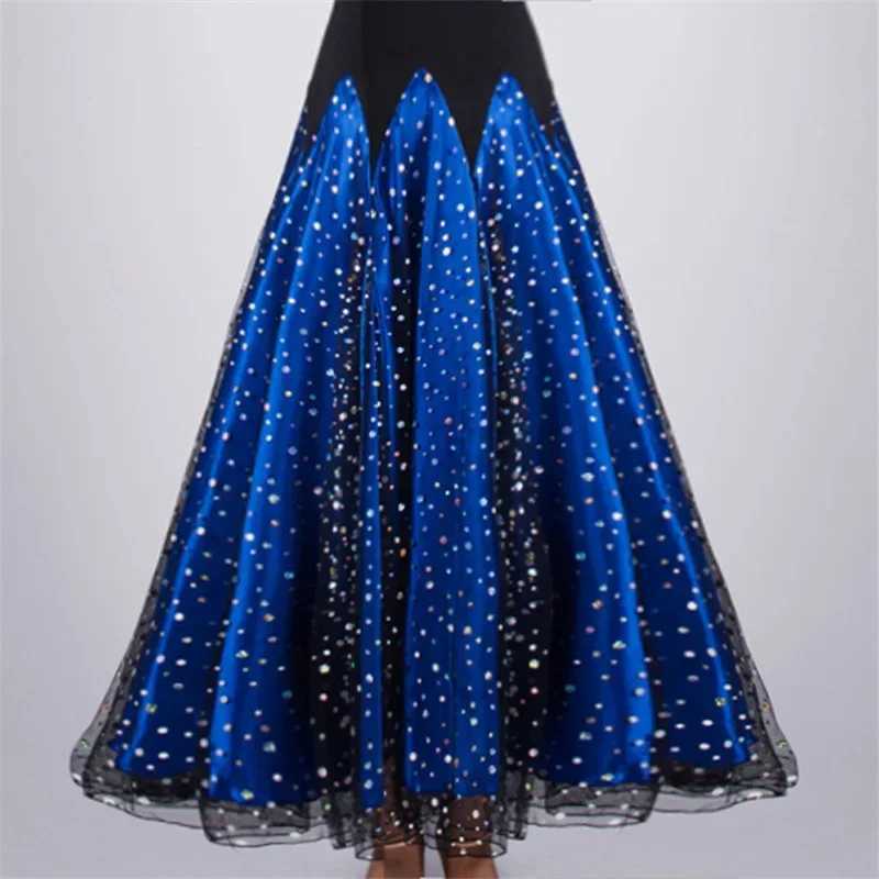 Skirts 720 degree modern swing technique for women waltz ballroom dance practice long dr female ballroom dance semi skilled bright film long dr Y25031