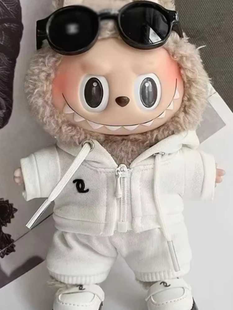 17cm Labubu Fashion Casual Hoodie Set Cute Doll Decorative Clothes Customized Labubu Limited Edition Sneakers Dressing giftT250313
