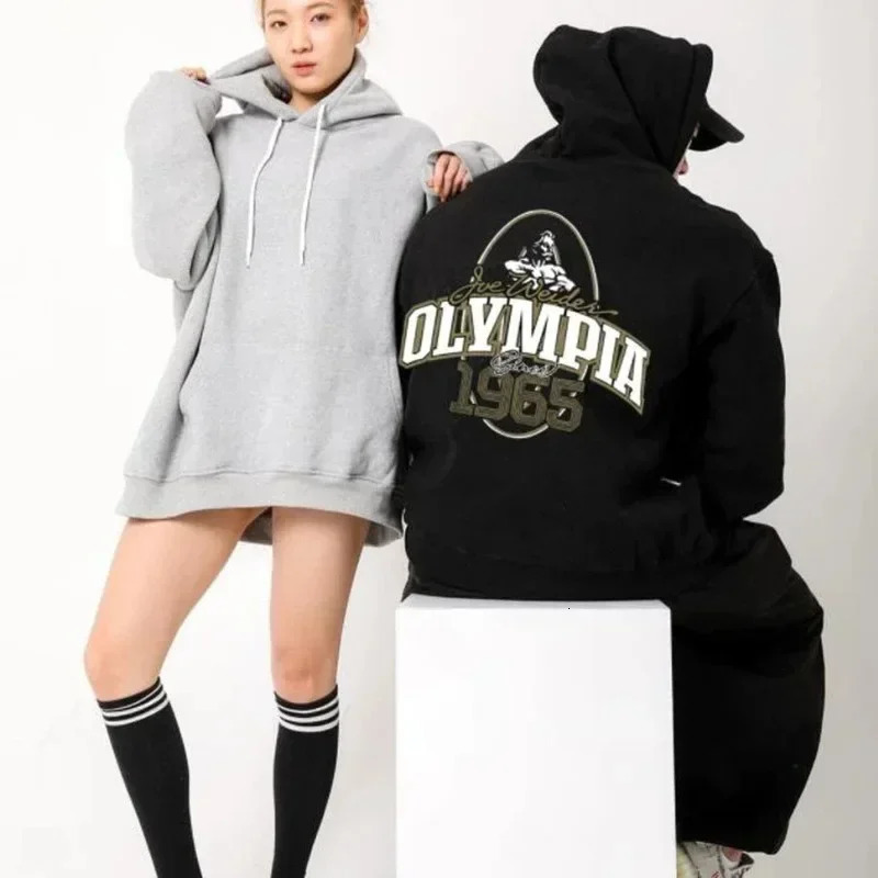 OLYMPIA Autumn and winter Orsay Commemorative Fitness Hooded Sweatshirt Trend Olympia Casual Running Sports Tops 250311