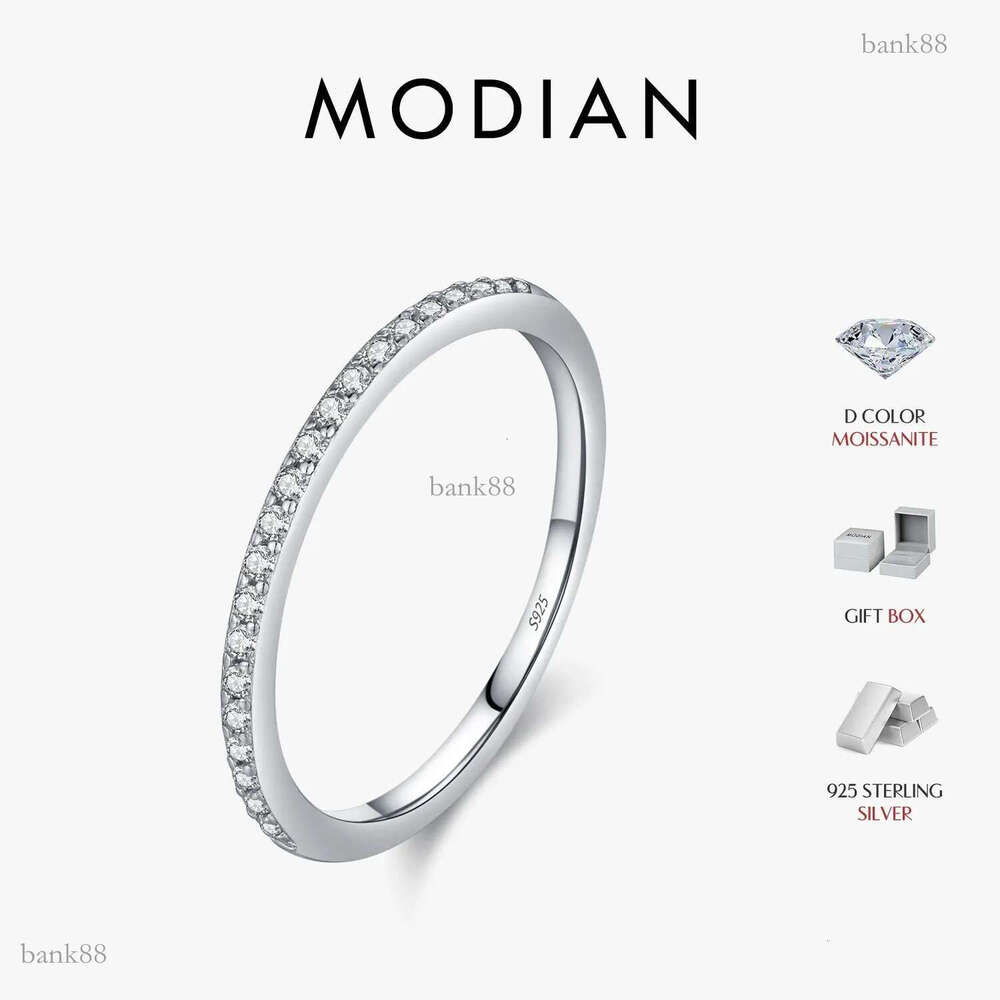 MODIAN Simple Ring 925 Sterling Silver Sparkling Simple Thin Wedding Band Rings For Women Fine Jewelry 241220