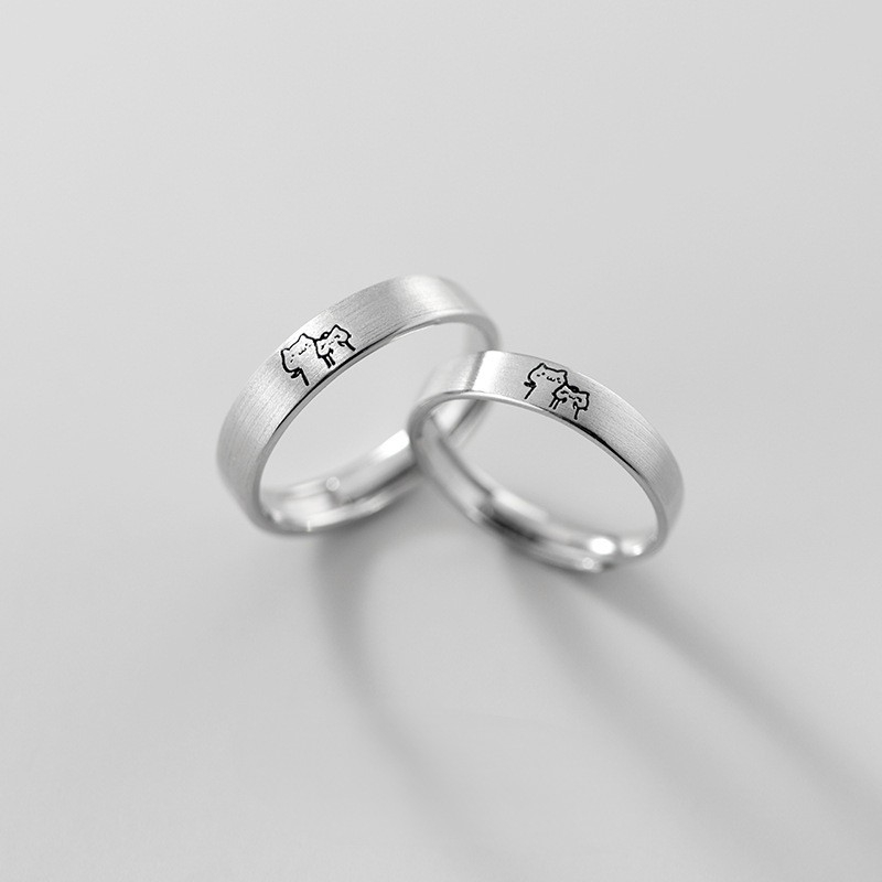 Elegant Sun and Moon Inspired Couples' Rings Silver Adjustable Wedding Accessories for Both Men and Women