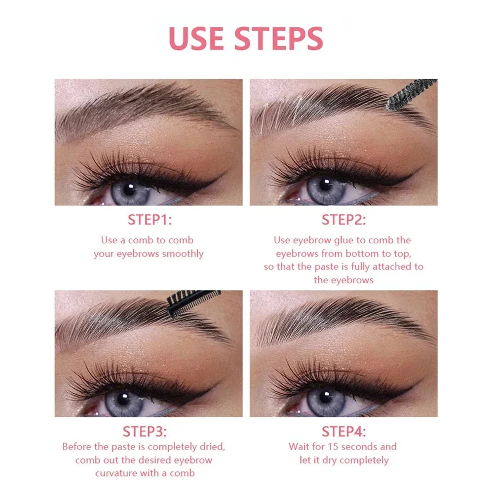 3D Eyebrow Glue Waterproof Eyebrow Style Gel PROFESSIONAL MAKEUP The Brow Glue Extreme Hold Eyebrow Gel Brow Fixer 250314