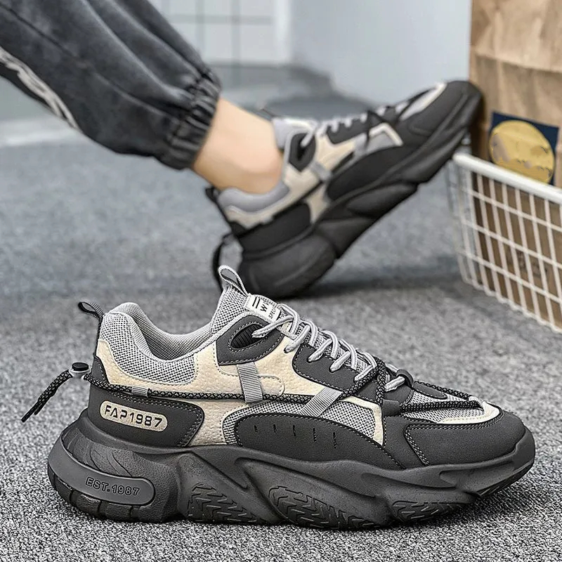 Summer New new breathable mesh sports men's trendy and versatile casual running shoes with elevated height inside