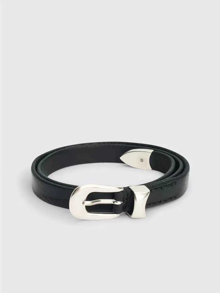 Mo Wen buckle belt black 2cm belt X250314