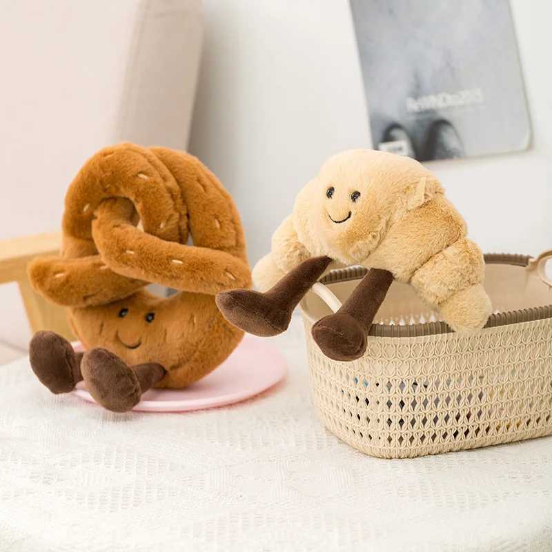 New cute plush pattern cross shaped pretzel baked bread doll food toy stuffed plush decoration birthday giftXJ250314