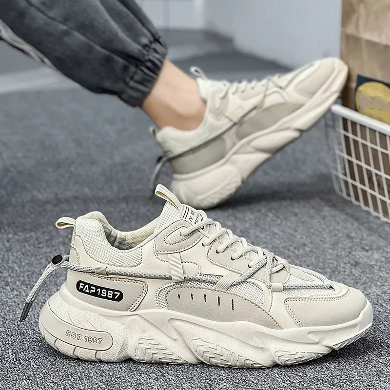 Summer New new breathable mesh sports men's trendy and versatile casual running shoes with elevated height inside