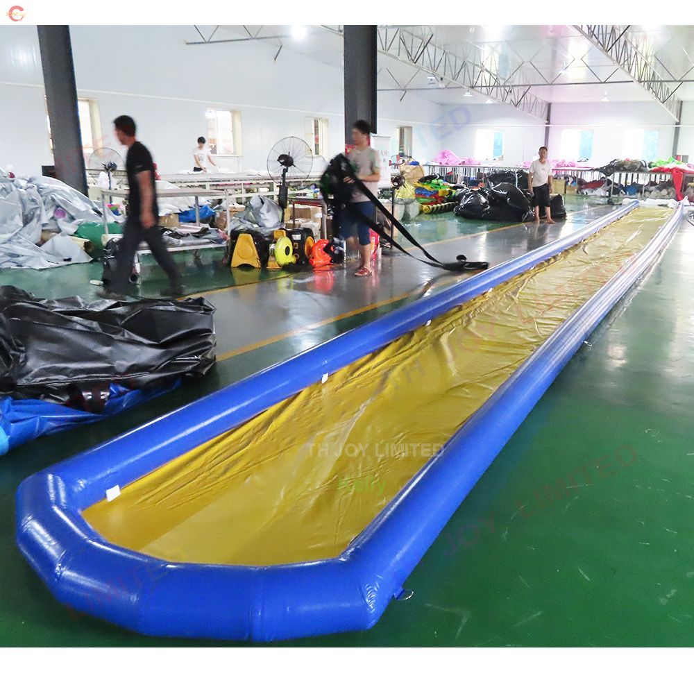 Free door delivery 20mLx2mW (66x6.5ft) with blower outdoor activities Heavy duty pvc giant inflatable water slide air tight slip and slide for kids ad