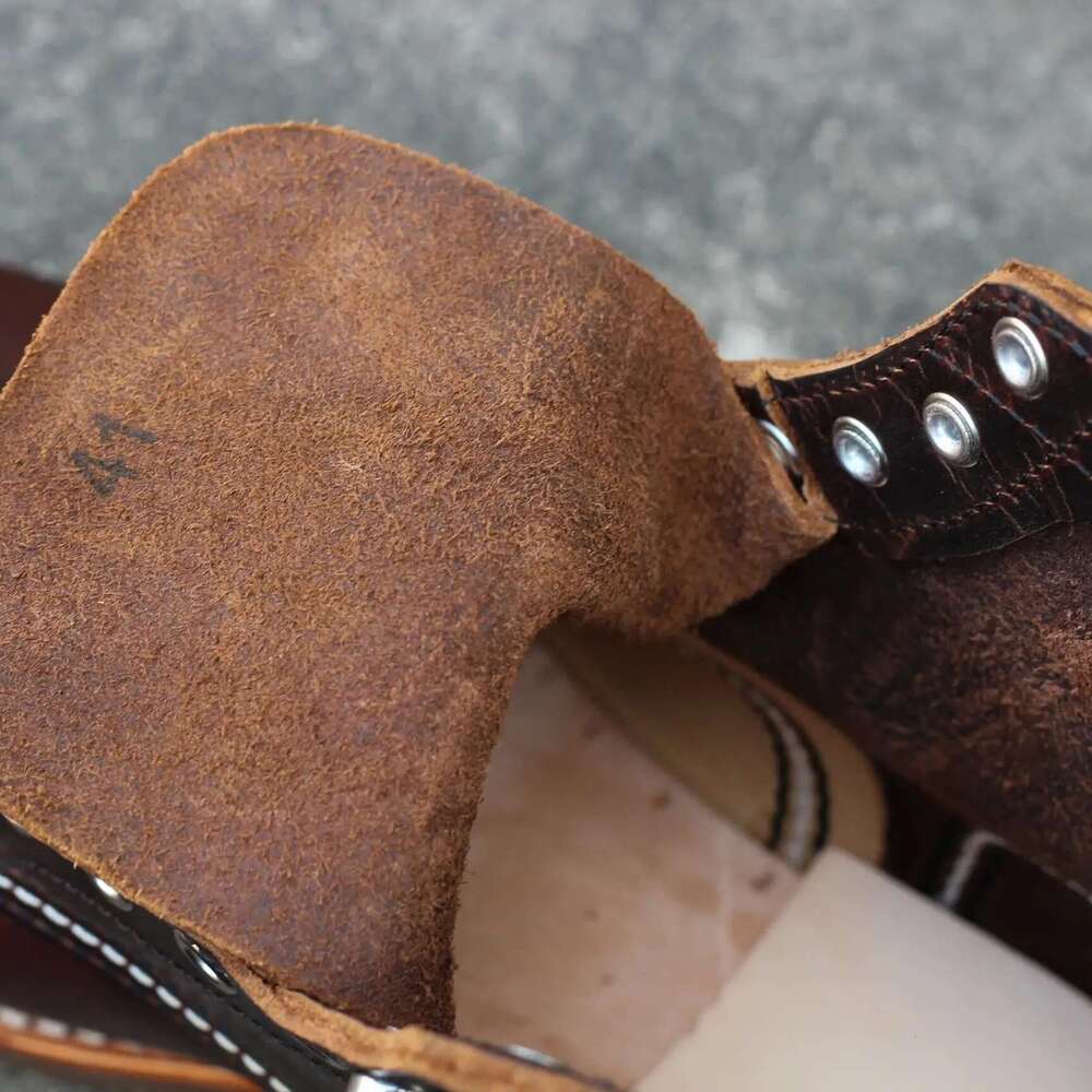 Durable Goodyear-Welted Motorcycle Red Heritage Boots Oil Genuine Leather 8111 Iron Ranger Boot For Men Cowhide Mid-Cut Shoes