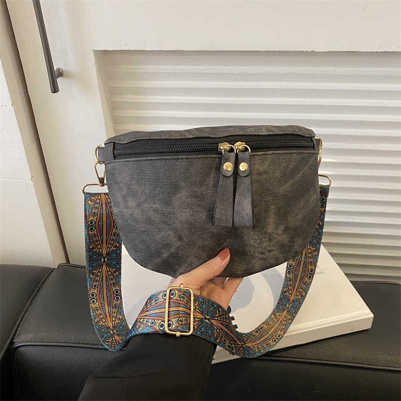 PU Leather Waist Bags Stylish Hobo Solid Color Shoulder Satchel Luxury Designer Chest Bag Wide Strap Fashion Fanny Pack M250314