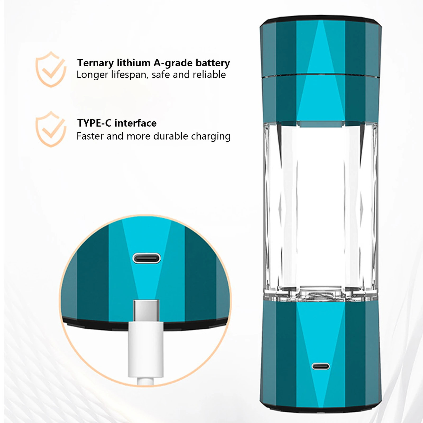 10000PPB Intelligent Hydrogen Rich Water Mug Japan Water Filter Hydrogen Water Bottle Electrolysis Hydrogen Mug Generator 250313