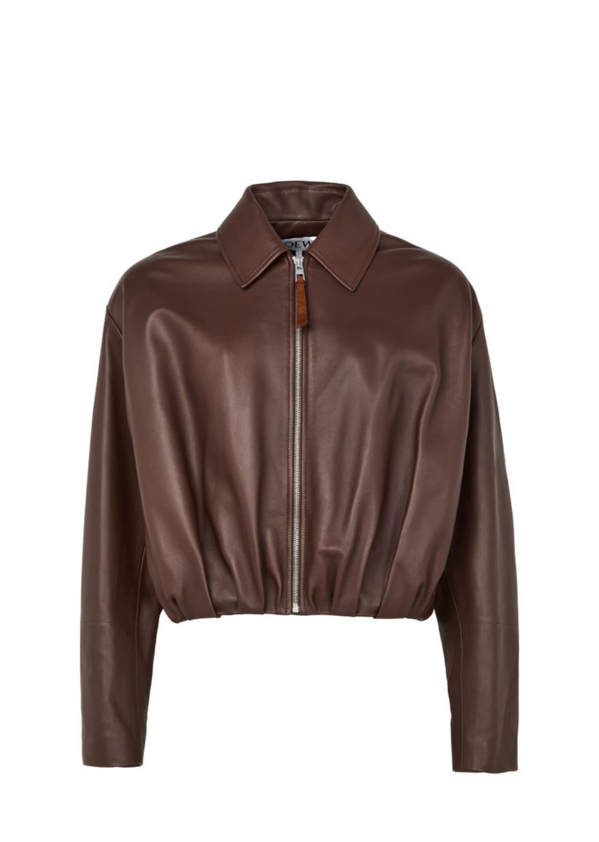 Lo Ladies chocolate brown drape leather Jacket 2025