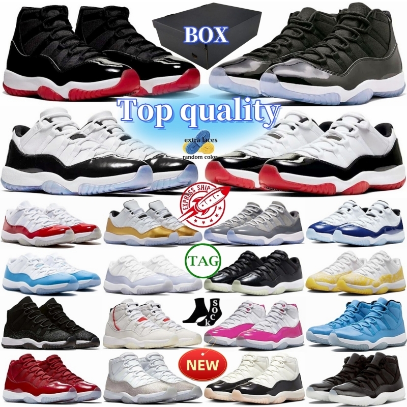 With box Basketball shoes For 11 11s Mens Cherry Trainers Black White Flint Cat Wheat Celestine University Blue Wheat bred Court Starfish He Game j11 Sport Sneakers