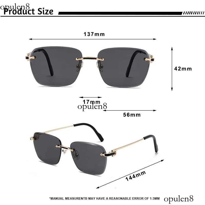 CATERSIDE New Pilot Rimless Sunglasses Men Gradient Sun Glasses Women Retro Business Shopping UV400 Lunette De Soleil Homme