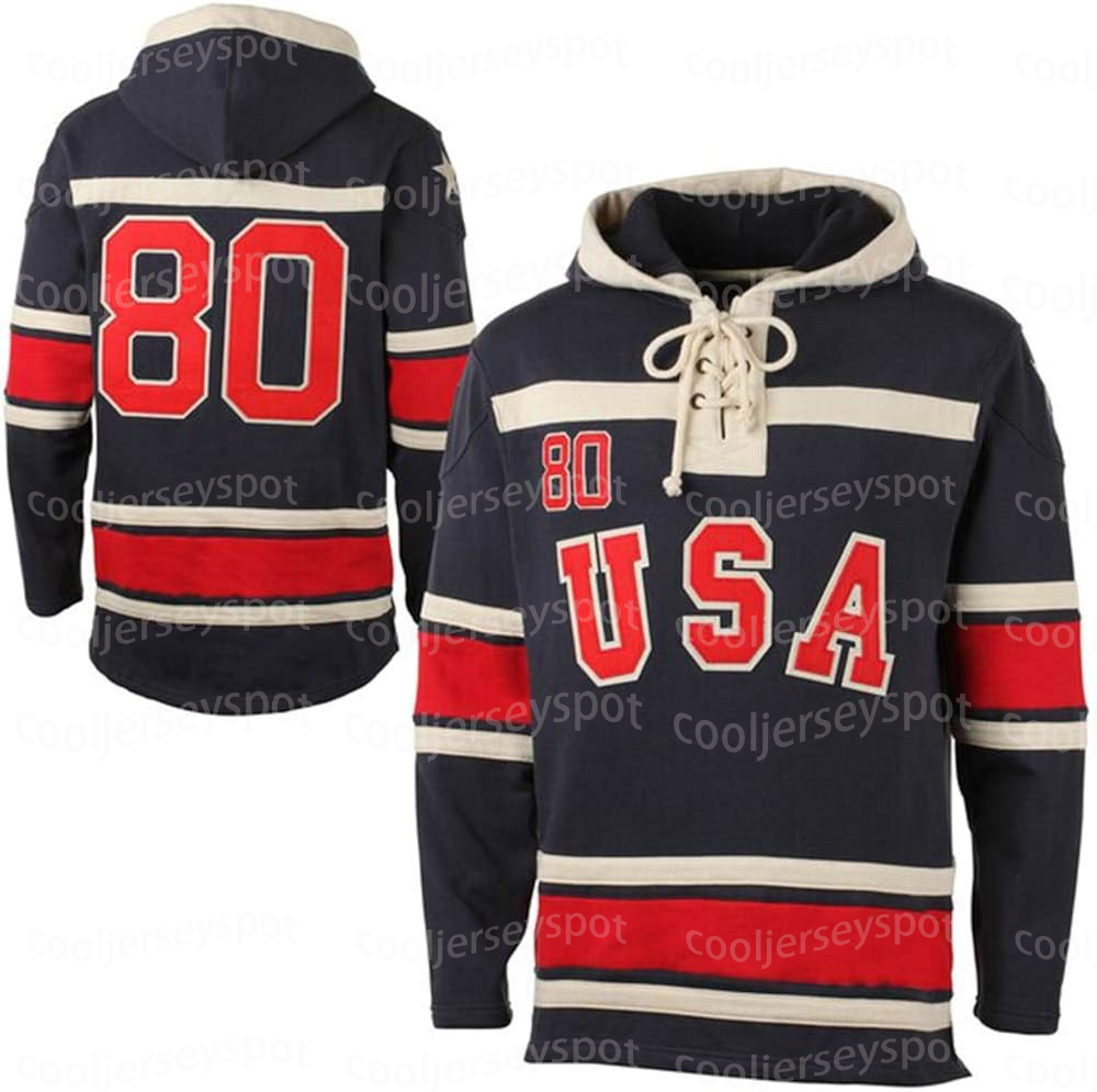 Custom USA Hoodie Jersey Cole Caufield Blake Wheeler Mike Modano Jack Hughes Matthew Boldy Patrick Kane Any Name Number