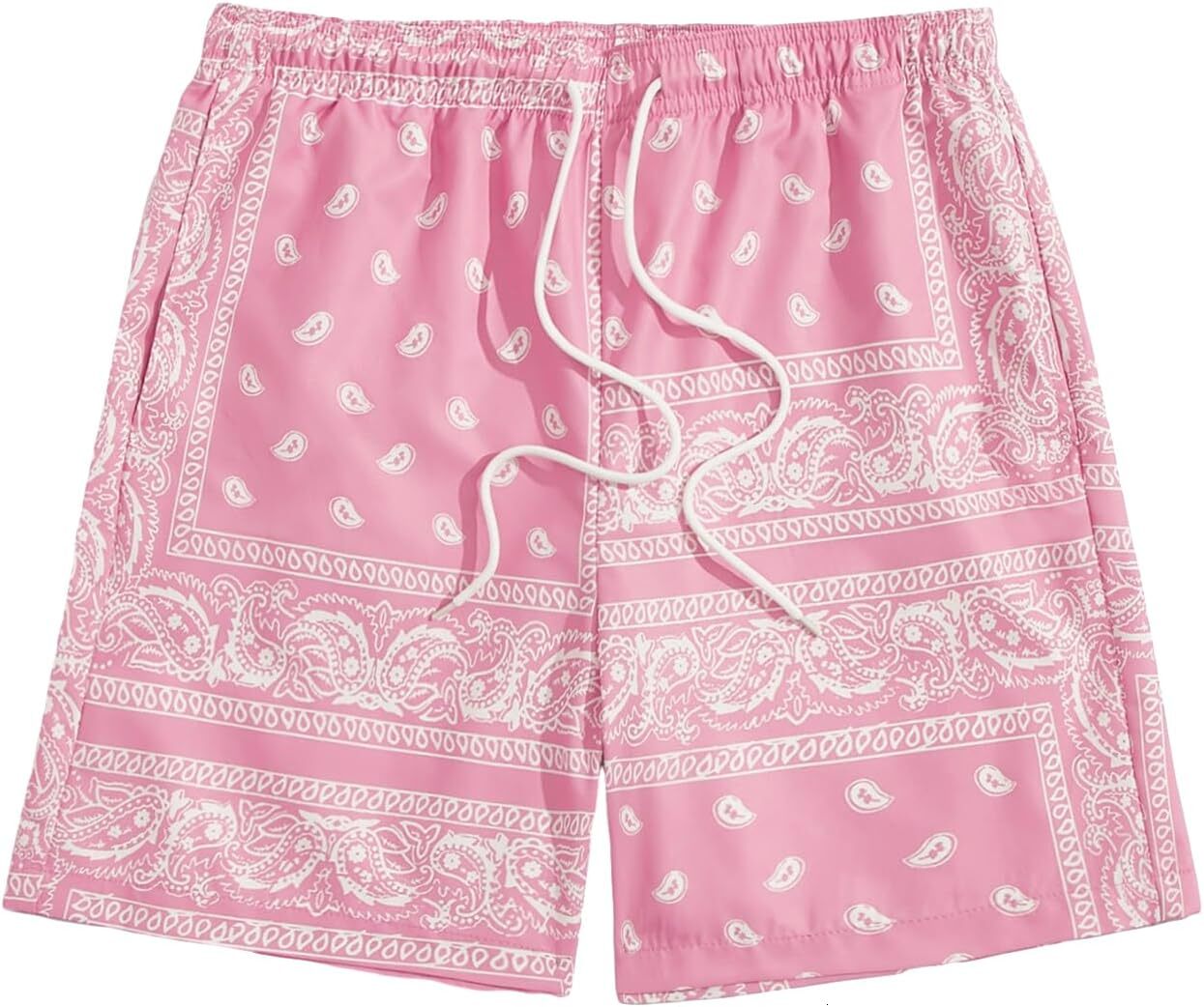 Men's Boho Tribal Print Drawstring Waist Summer Shorts with Pocket
