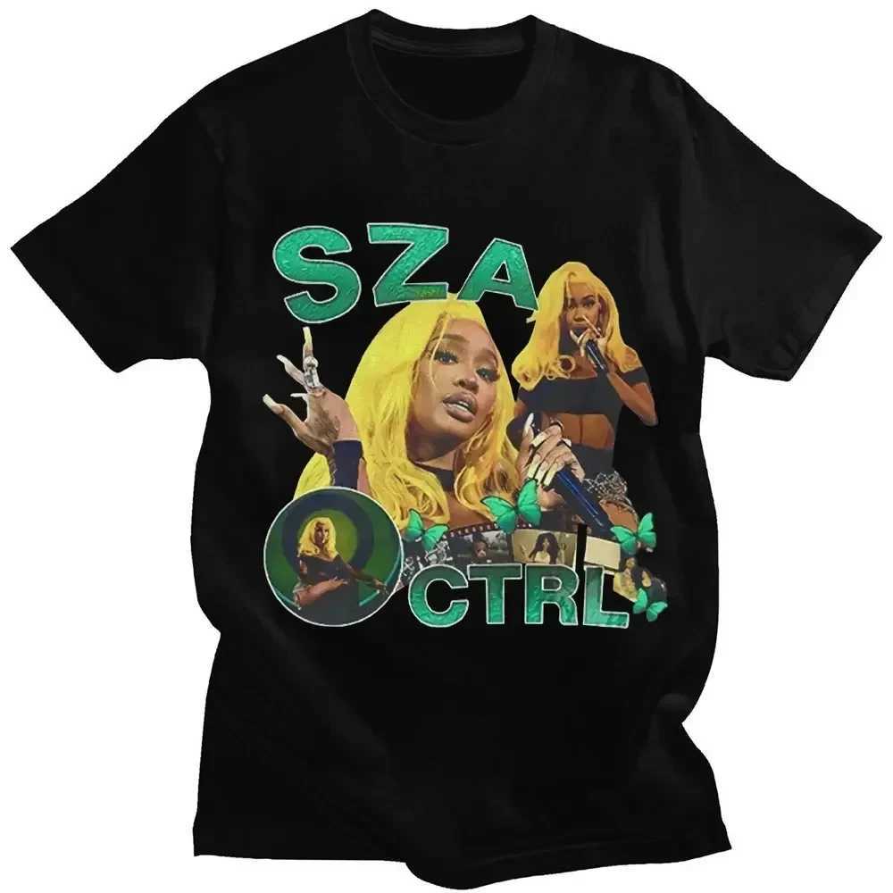 Rap singer SZA CTRL X SOS album printed T-shirt for women retro punk hip-hop Harajuku girl TShirt fashion T-shirt for women Top 70549 Y250314