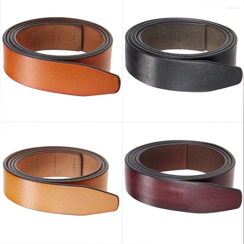 Belts Men's Automatic Buckle No Black Tan Brown Genuine Leather Belt For Men Luxury 3.5cm Width Holeless Male Strap