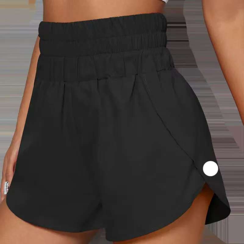 accelerated highrise lined short waisted athletic shorts womens set quick dry loose running clothes back zip pocket fiess yoga summer