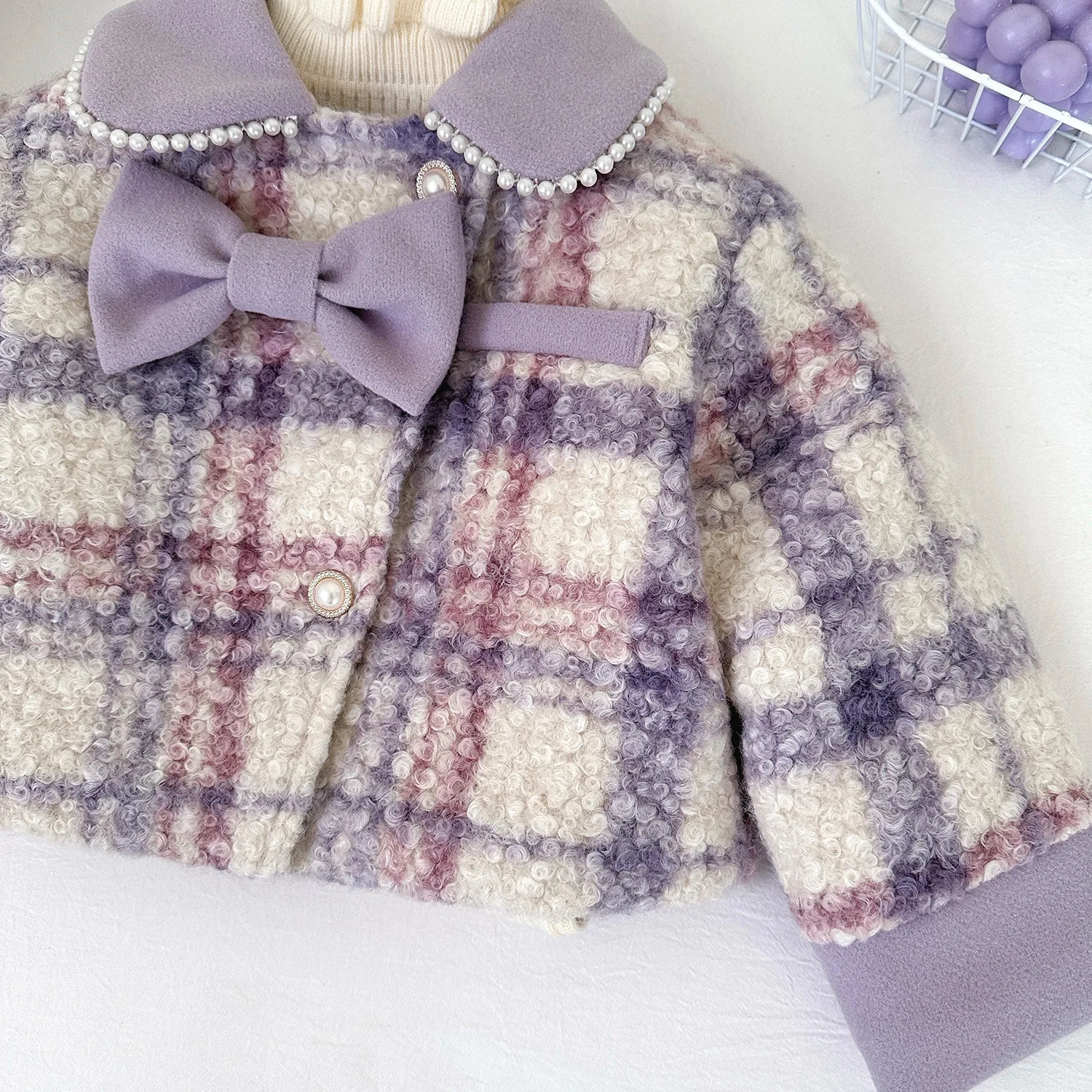 2pcs Girls Tweed Tassel Clothing Sets Flower Jackets Top and Skirt Suits Kids Outfit for 1-10Ys Children Fashion 250314