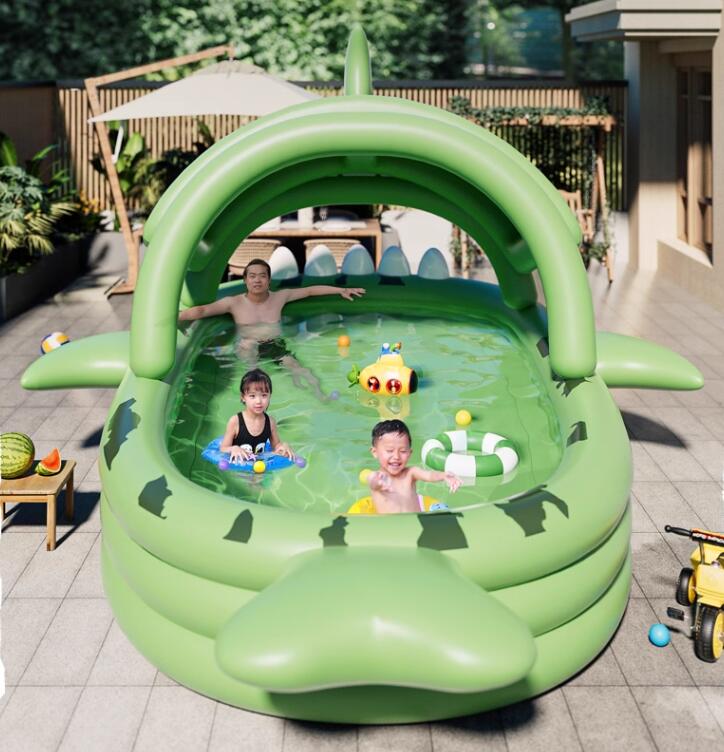 2025--Backyard Outdoor Swimming Pool Water Bar Inflatable Pool Large water party Cartoon Shark Pvc swim pools