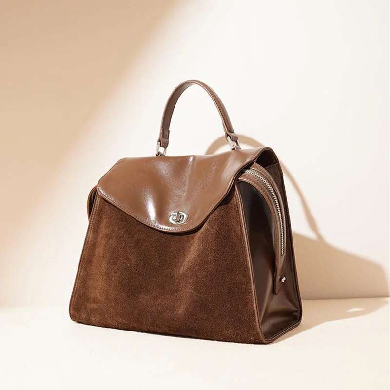 Korean Style Flip Cover Women's Shoulder Bag New Suede Backpack Ladies Large Capacity Simple Fashion Tote Handbag 2025