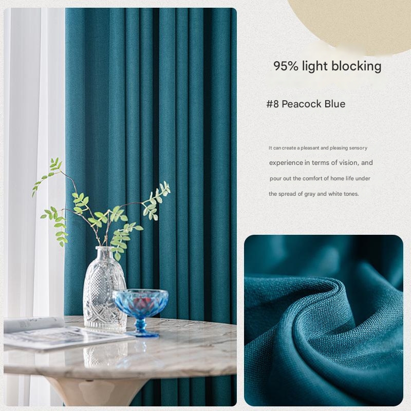 A938 Simple modern Macchiato curtain living room bedroom office engineering shading thickened 3.2 door width finished product wholesale