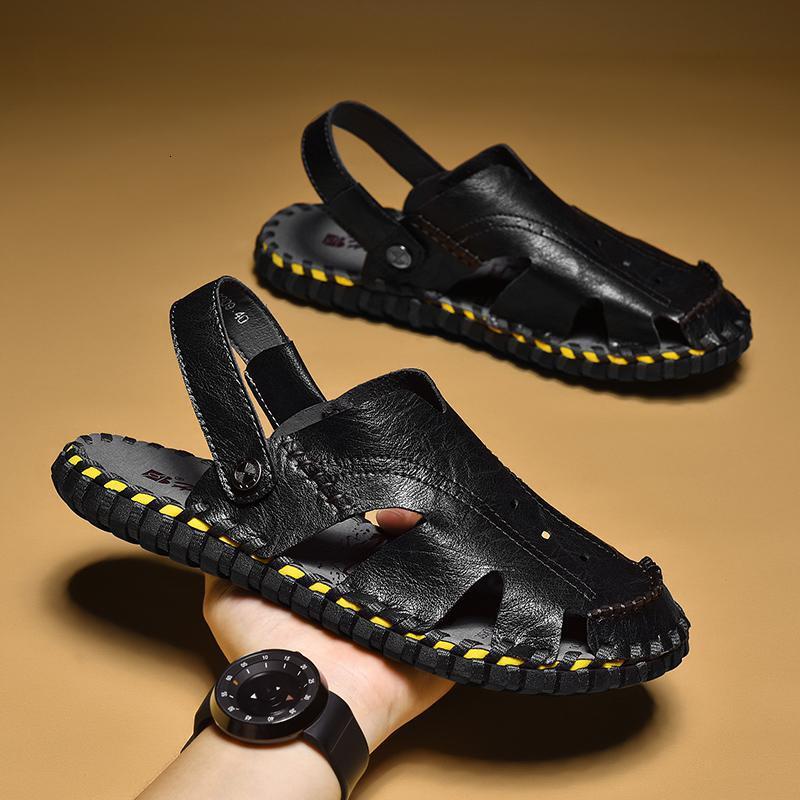 Light Luxury Baotou Slippers For Men 2025 New Summer Designer Sandals Outdoor Beach Sandals High End Breathable Fashion Sewing Men's Shoes