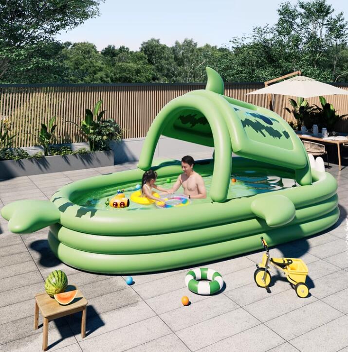 2025--Backyard Outdoor Swimming Pool Water Bar Inflatable Pool Large water party Cartoon Shark Pvc swim pools