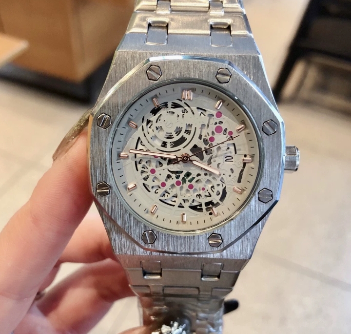 Aude Pigxxx Offshore Royaloaks hexagon Watch New High Quality Moissanite Iced Out Designer Blue Needle Edition Popular Big Diamond Starry Sky Men's Watch