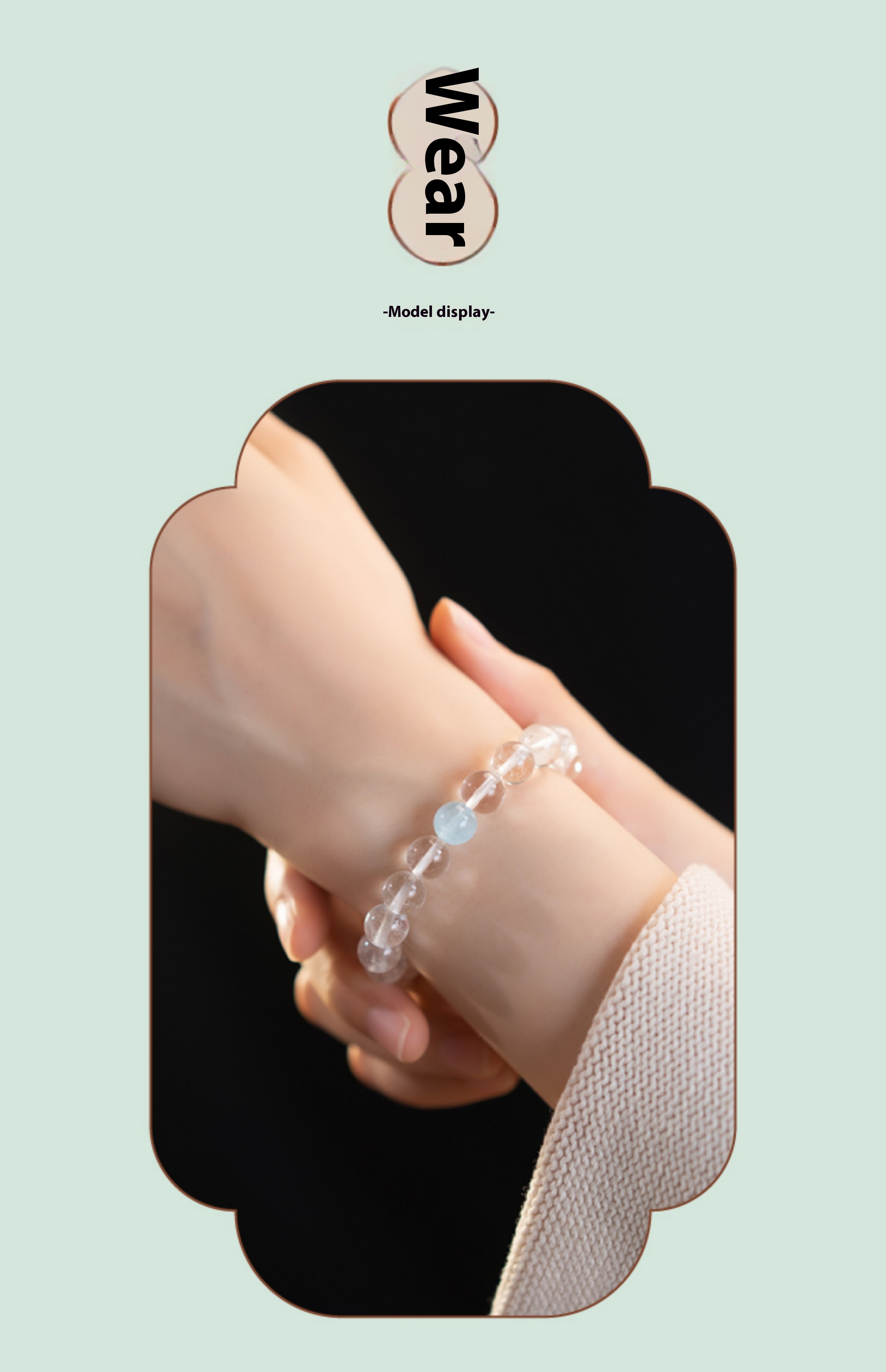 Putuoshan natural white crystal strings emotionally stable aquamarine transit beads genuine attract wealth this year bracelet