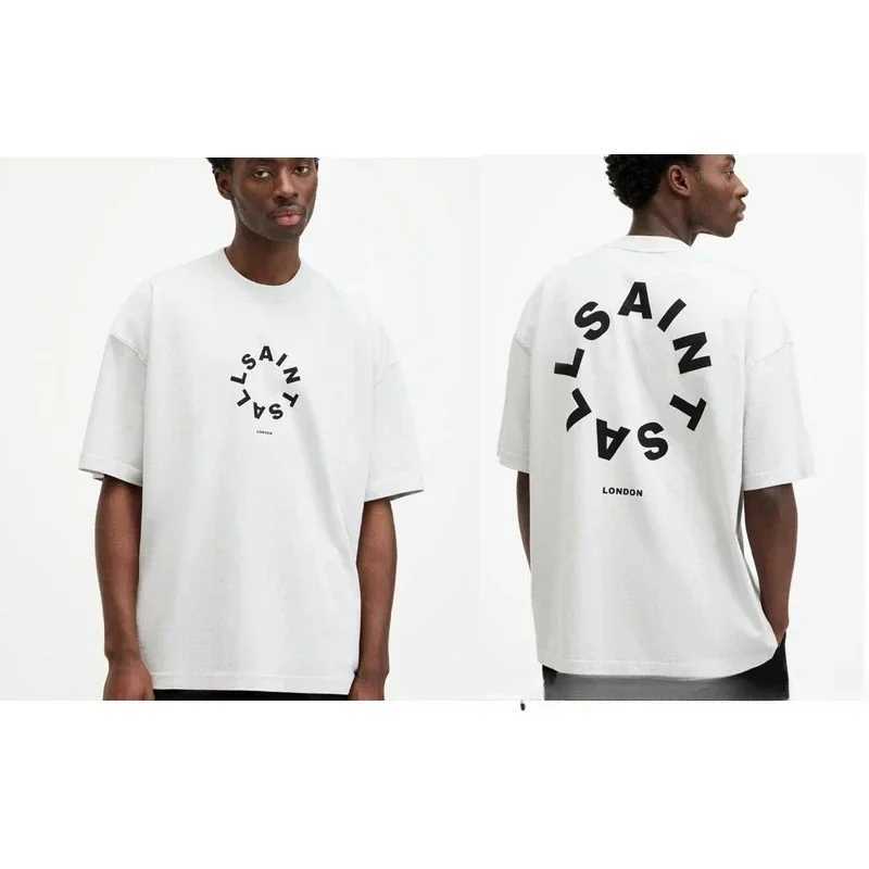 European American niche trend brand All Saints mens T-shirt summer loose classic letter pattern short sleeved couple T-shirtT250319