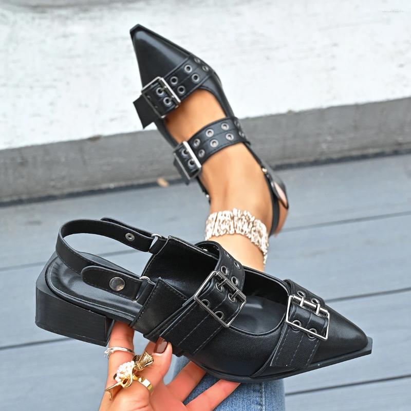 2025 S Fashion Designer Sandals Women Platform Pointed Toe Spring Shallow Flats Slip On Outdoor Shoes Big Size Atos De Mujer