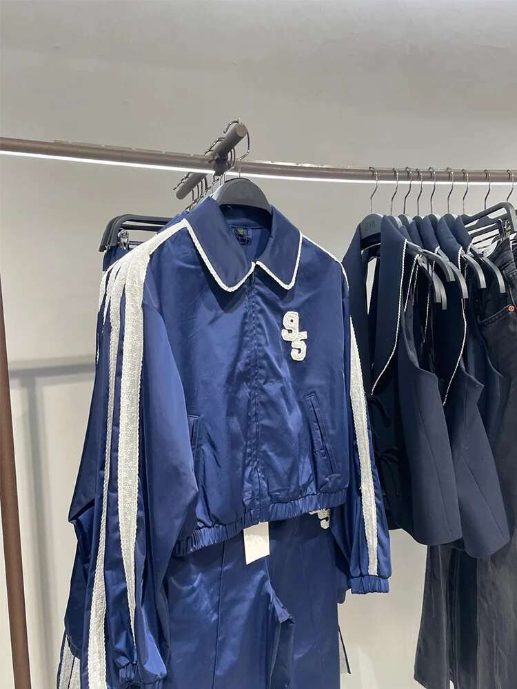 Side Stripe Pants Sets For 2 Pieces 2025 New Fashion Zipper Jacket Coat Suit Casual Two Piece Set Women Outfit