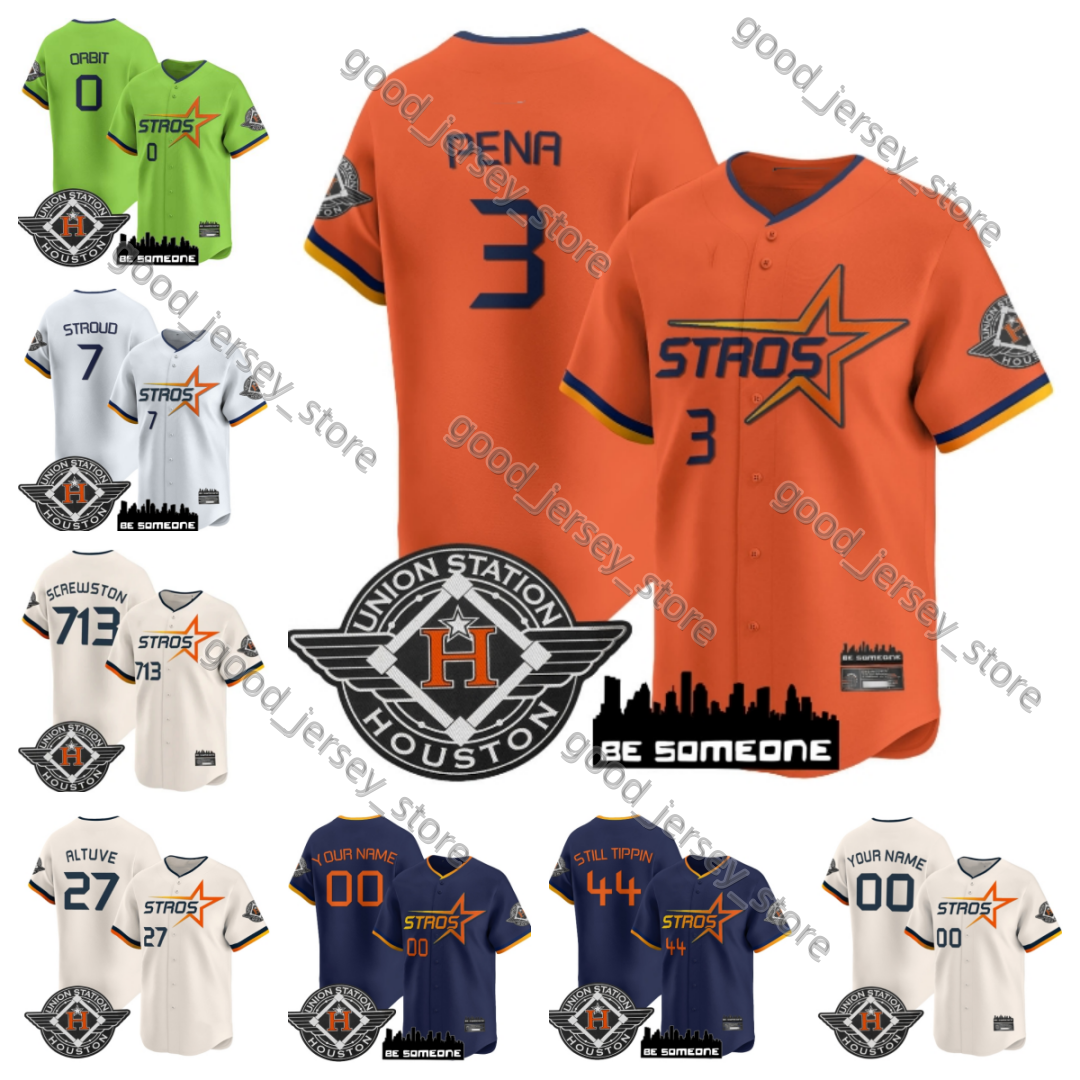 2025 Maglia Personalizzata Uomo Houstons Astros Baseball Jose Altuve Scott Breg…