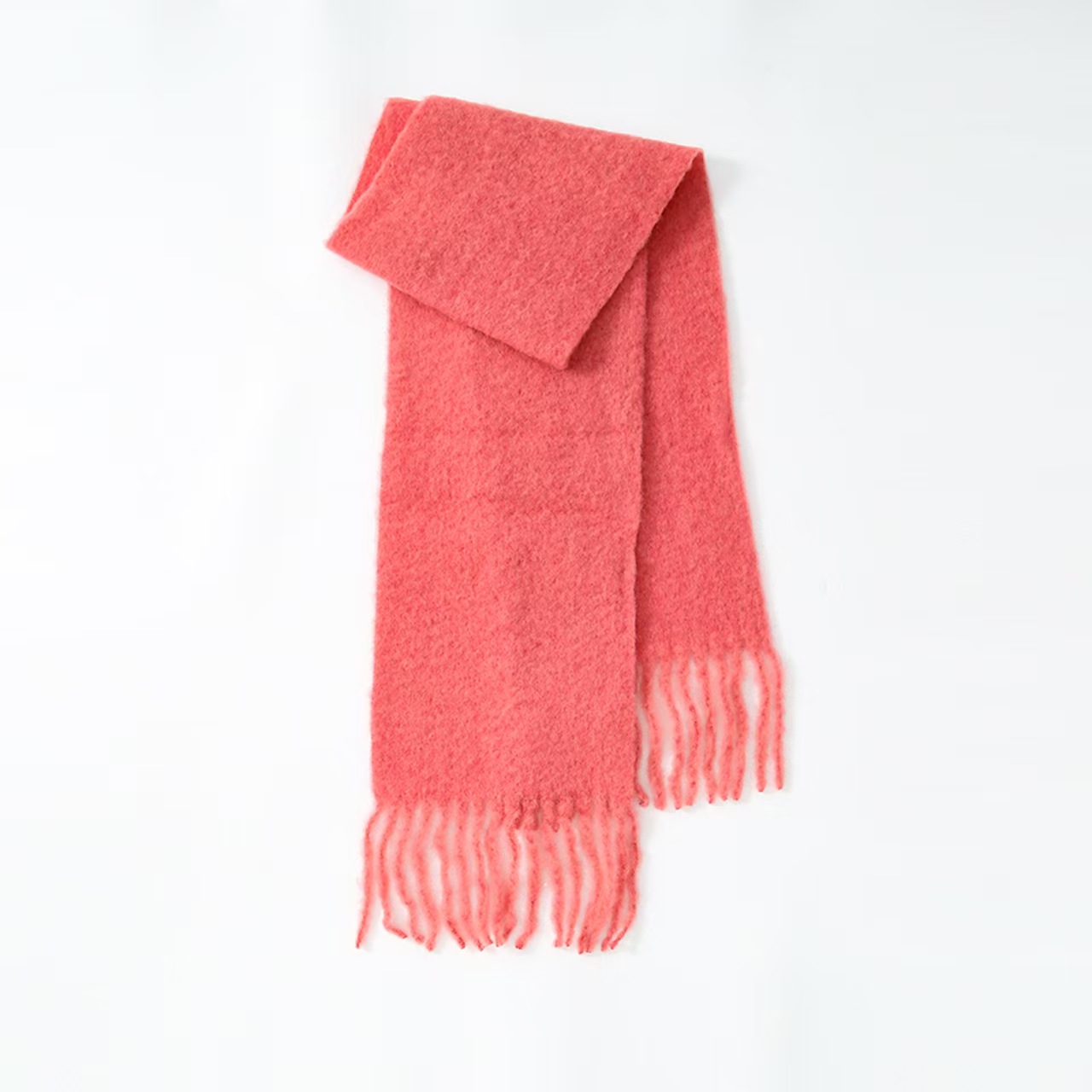 K128 Homemade 80 wool blended high-grade relaxing atmosphere solid color tassel scarf for women autumn and winter wool neck scarf manufacturer