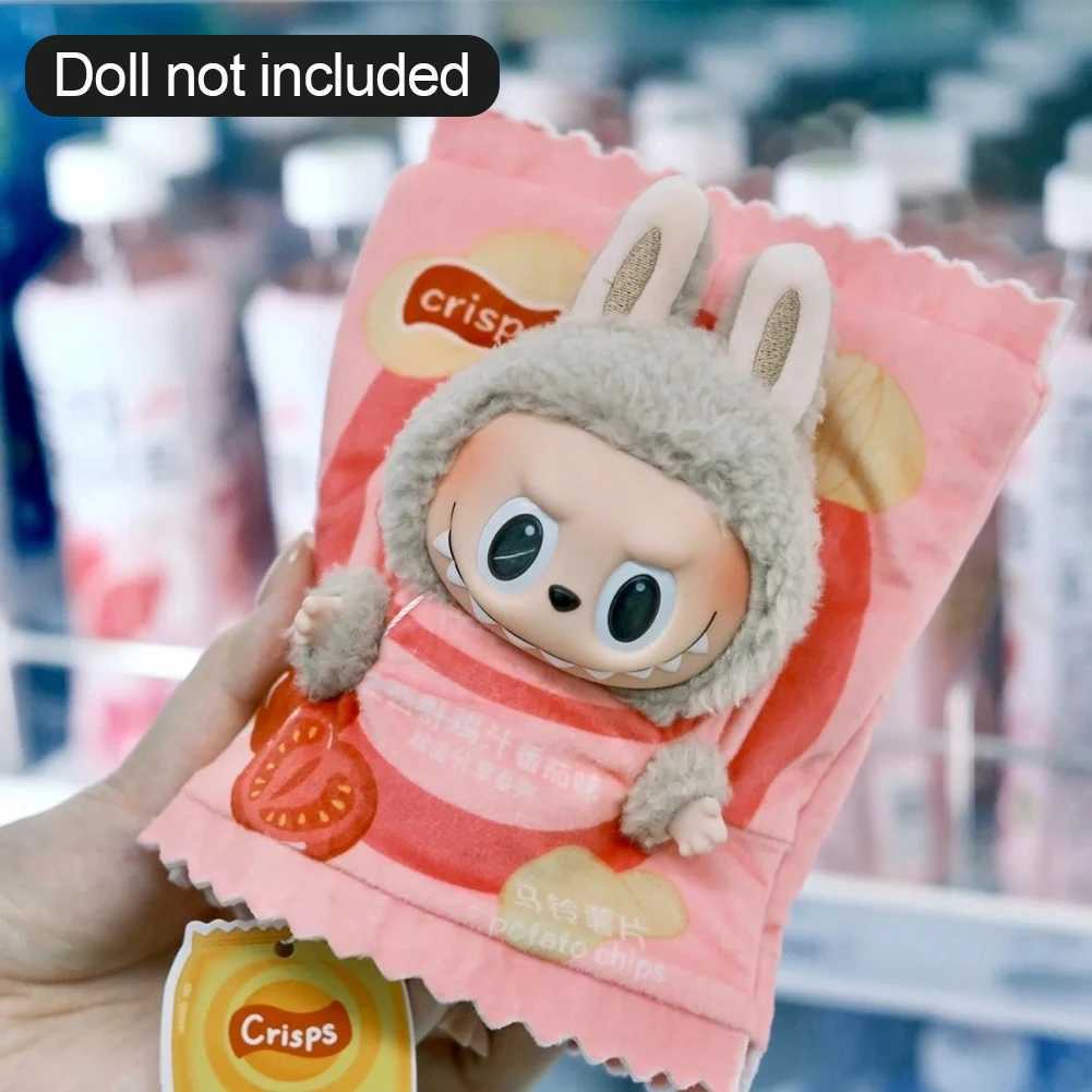 Labubu The Monsters Figure Doll Potato Chip Packaging Clothes Cartoon Heartbeat Macaron ClothesT250313