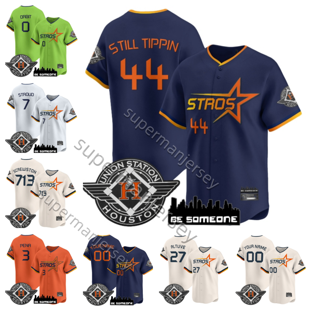 2025 baseball Custom jersey Men Houstons Astros baseball Jose Altuve Scott Bregman Pena Orbit Still Tippin Screwston 713