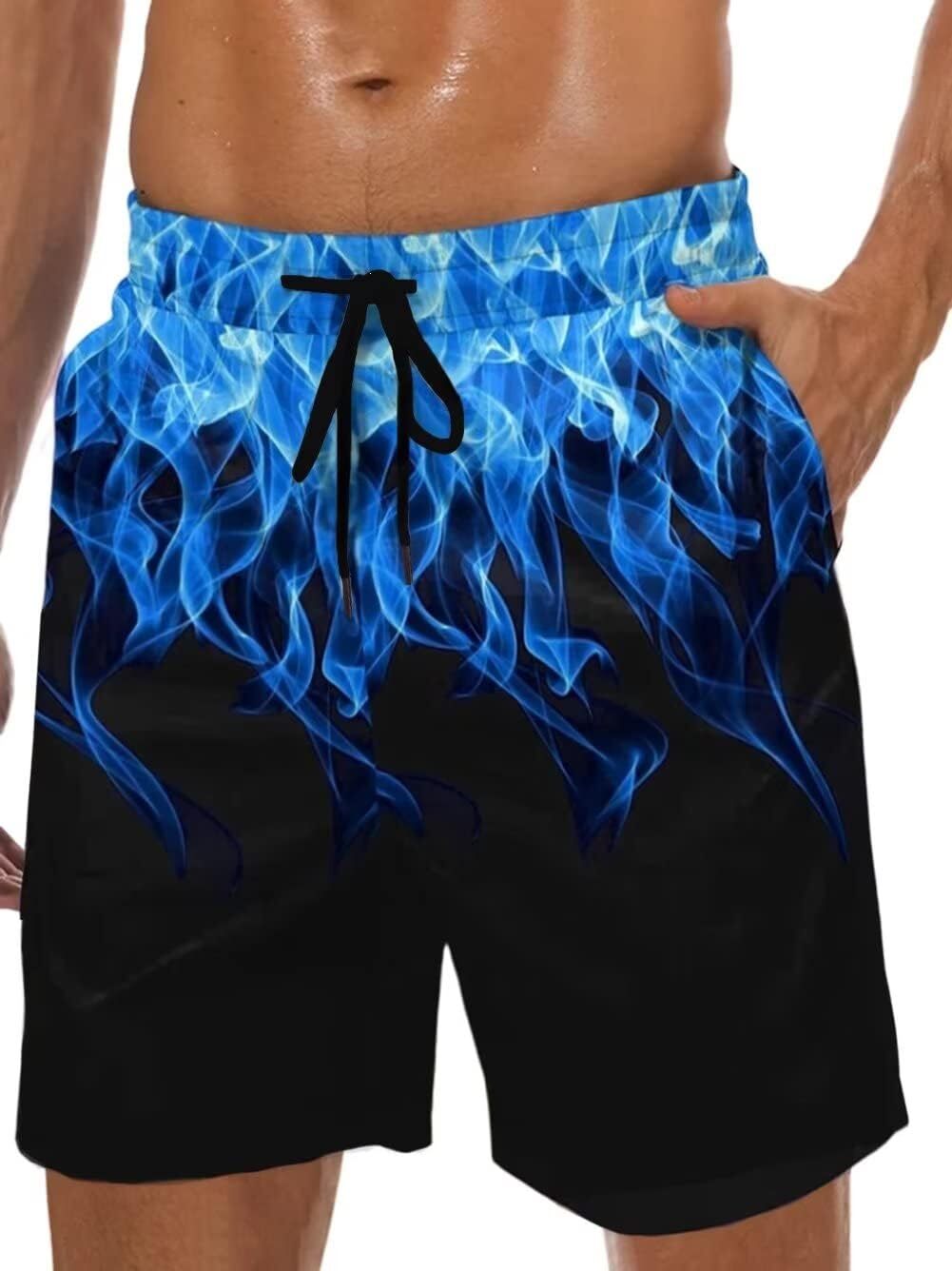 Men's Swim Trunks Hawaiian Bathing Swimsuits Beach Shorts with Pockets Seaside shorts