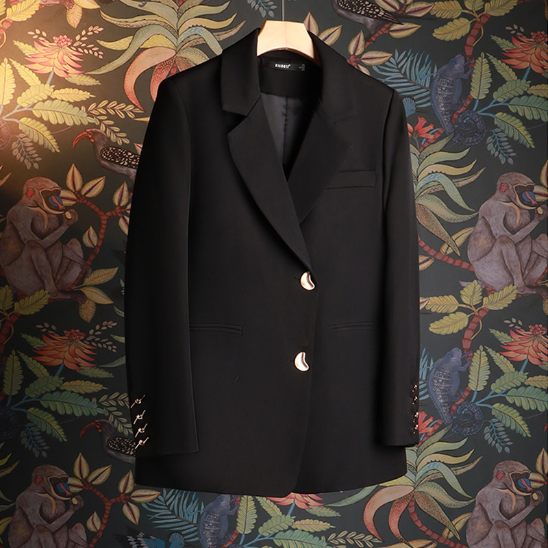 T312Stylish Niche Suiting Jacket with Elegant Cutout for Contemporary Wear