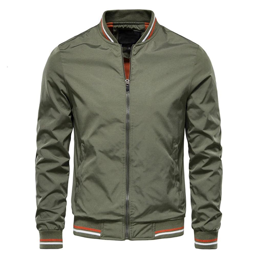 Spring and summer bomber jacket mens black casual slim fit baseball autumn fashionable highquality 250312