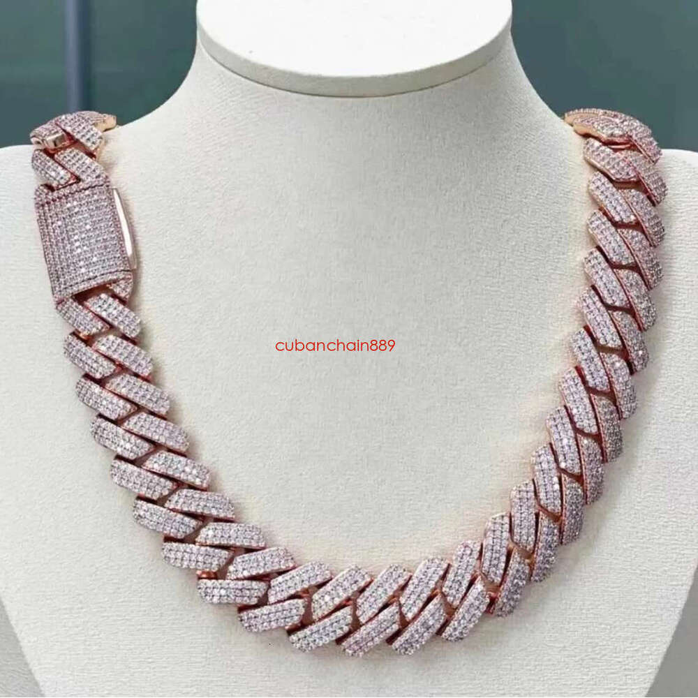 Flawless d Vvs Moissanite k 18mm Iced Cuban Chain Sier