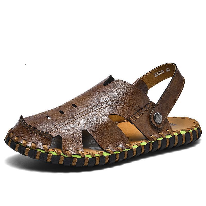 Light Luxury Baotou Slippers For Men 2025 New Summer Designer Sandals Outdoor Beach Sandals High End Breathable Fashion Sewing Men's Shoes