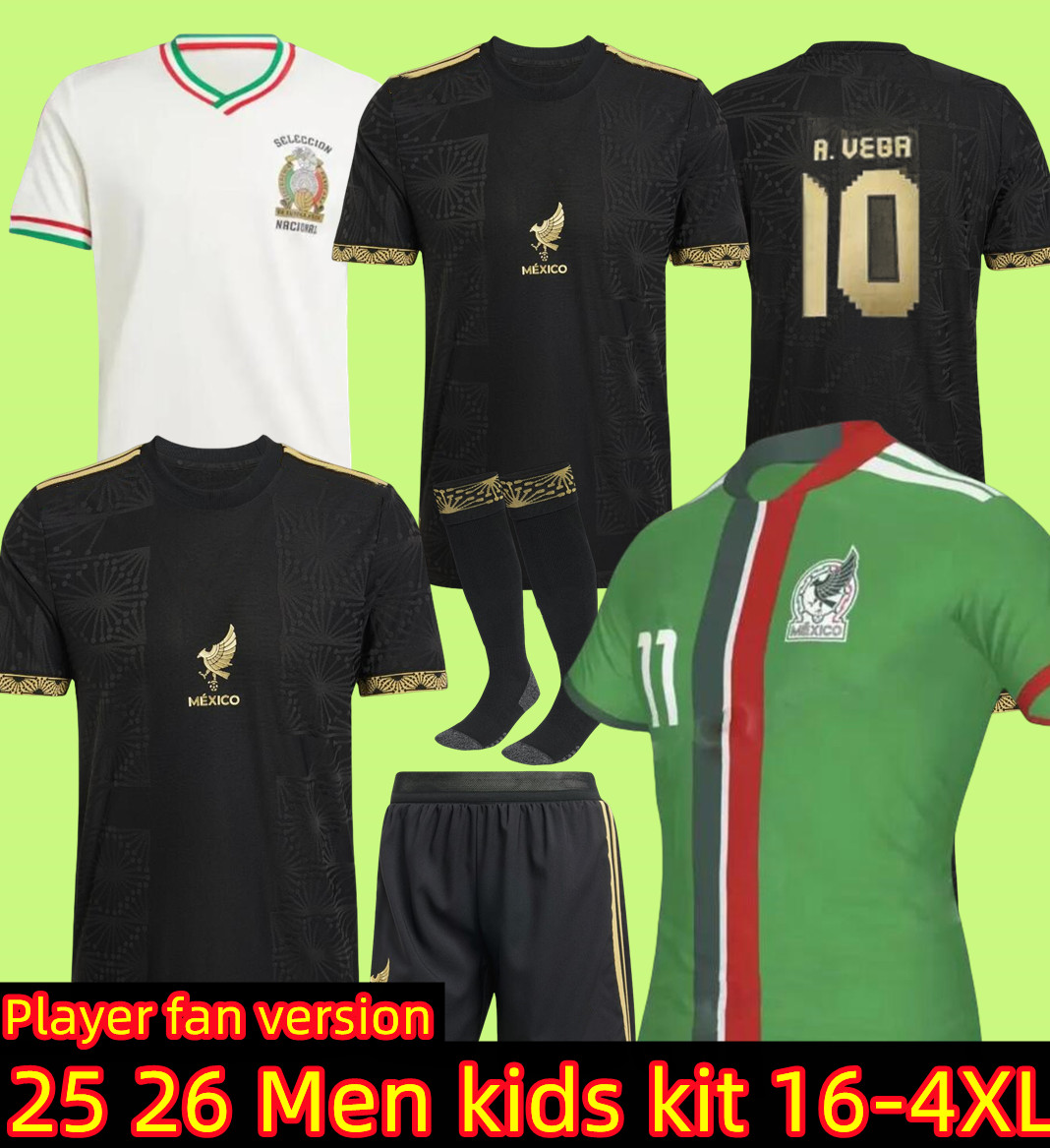 S-4XL 2025 Mexico soccer jersey H. LOSANO CHICHARITO G DOS SANTOS 24 25 football shirt sets Men women / kids kit MEXICAN uniform 1990 Retro