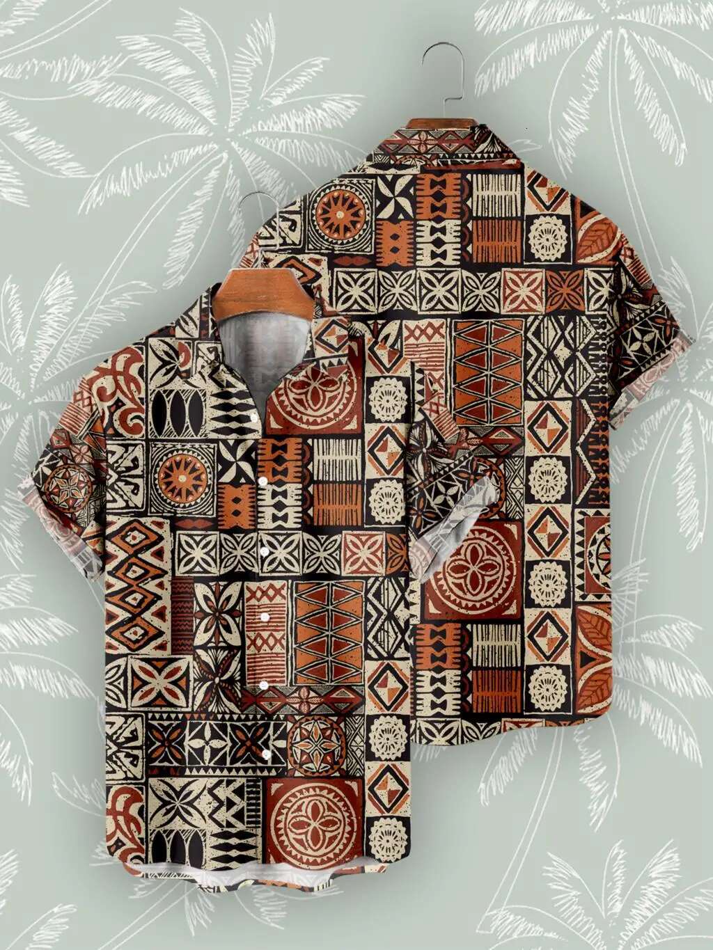 Retro Summer Short Sleeve Bohemian African Tribe 3D Print Shirts For Men 2023 Casual Hawaiian Beach Social Oversized Tops
