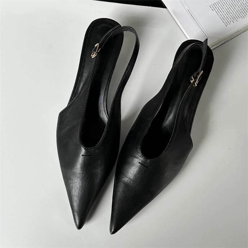 Eilyken Designer Pointed Toe Buckle Strap Pumps Women Sexy Thin Low Heels Elegant Banquet Dress Mule Ladies Shoes