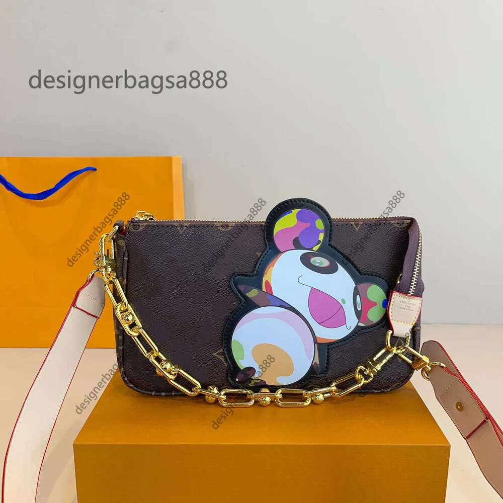 Rainbow Panda Bags MINI POCHETTE ACCESSOIRES bag Designer Vintage Women Evening Shoulder Handbag Wrist Cross Body Bag Pouch Chain Wallet Coin Purse