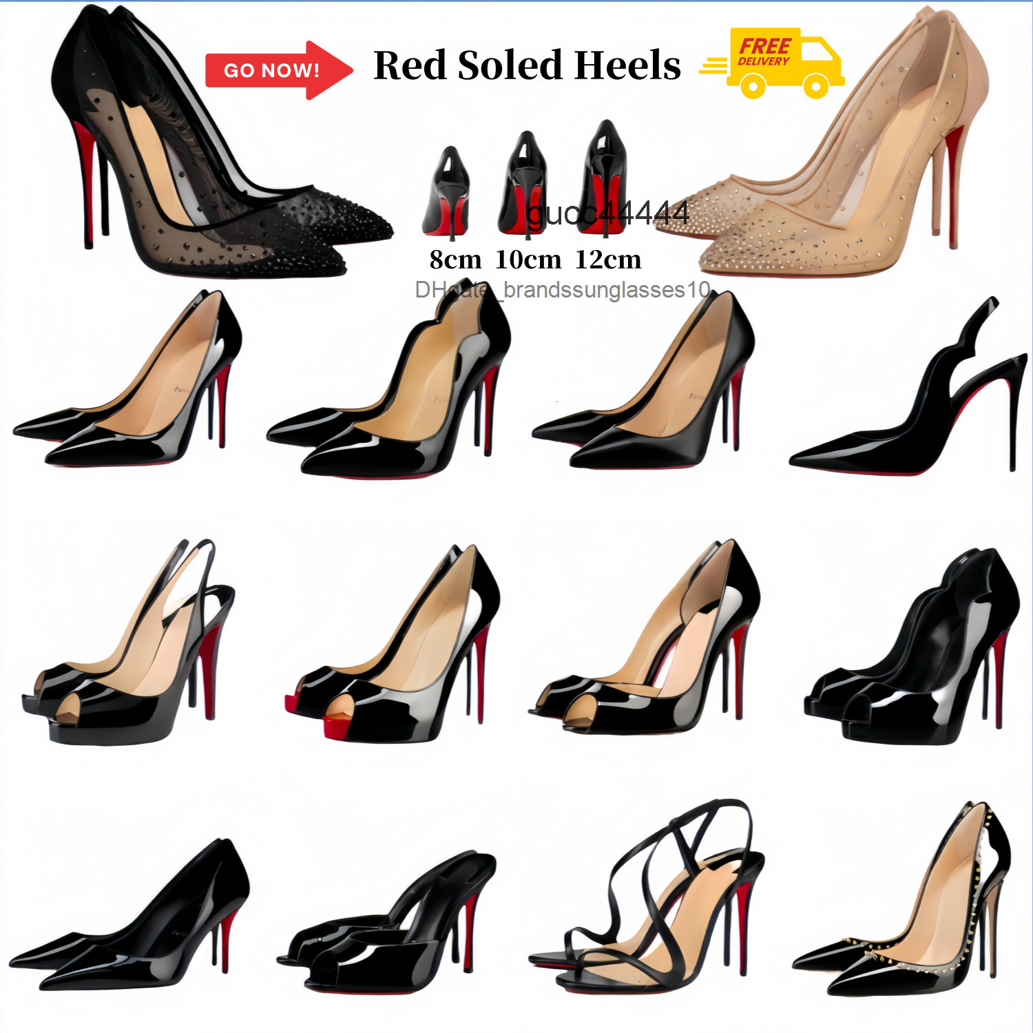 Loubotinly Louboution Women High Heels Shoes Designer Pointed Toe Sandals Luxury Shiny 6cm 8cm 10cm 12cm Nude Black Patent Leather Wo Red bottomed luboutin loub H3WM