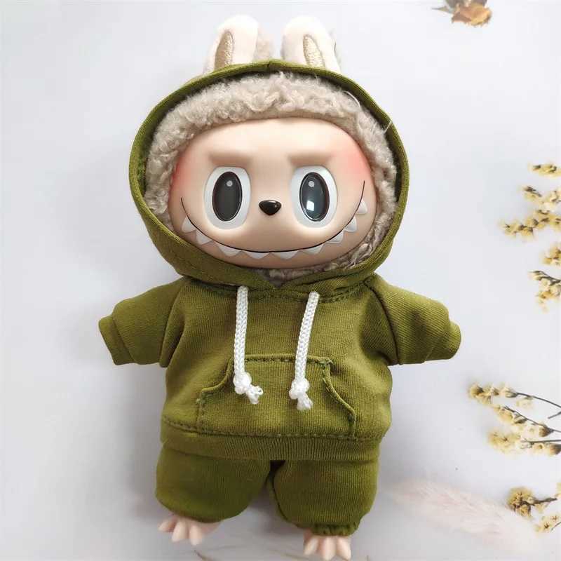 17cm Labubu Doll Costume Outfit Hoodie Sweatshirt Pants White DIY GiftT250313