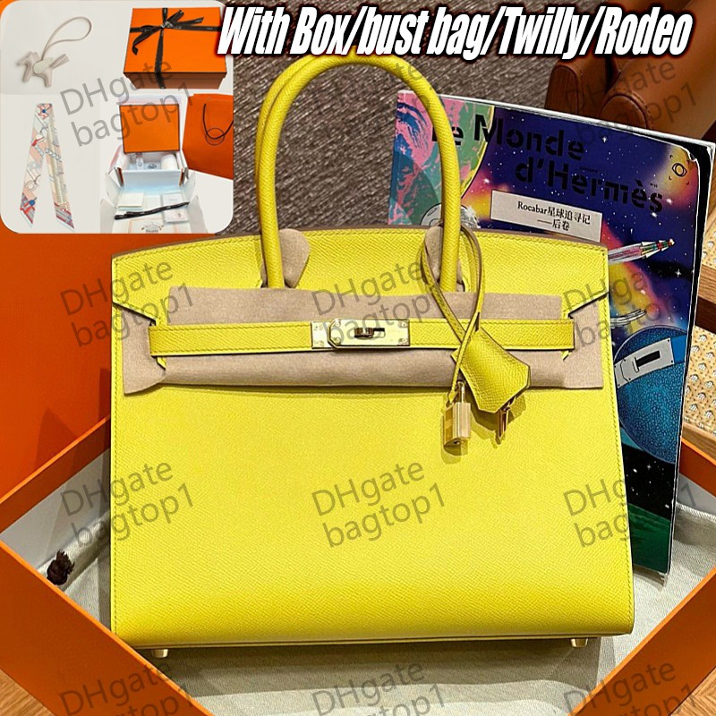 10A Top Designer Women's Handbag Brand 25 Handmade Premium Wax Thread Etoupe Leather Yellow Luxury Classic Fashion Large Capacity Handbag Strapless Lock