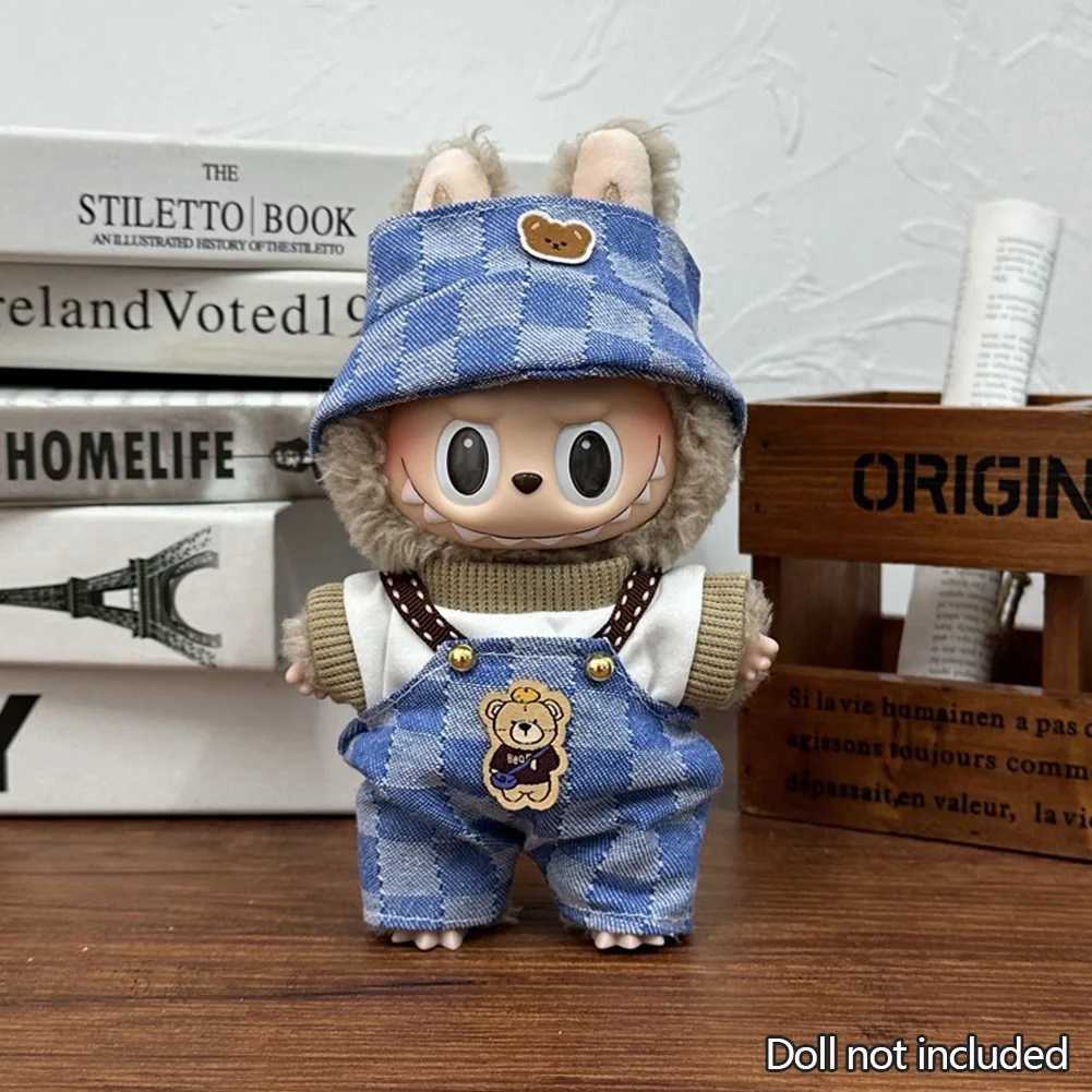Fashion Clothes Ropa Labubu Clothes Outfit Doll Accessories For 15/17cm Labubu V2 V1 Plush Dolls Suspenders SuitT250313